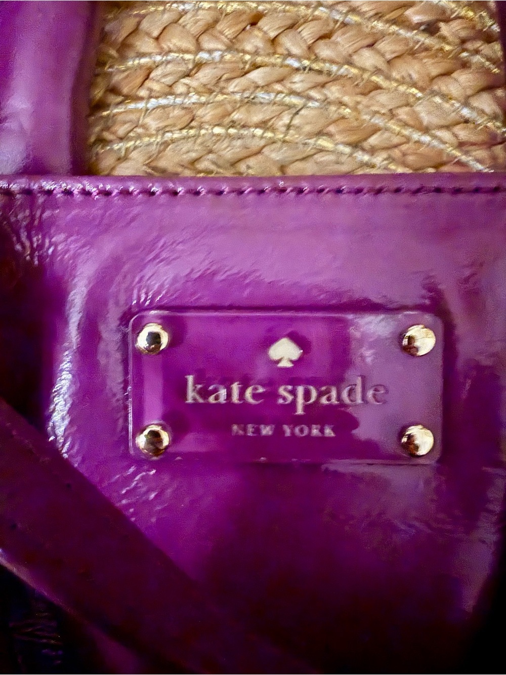 Kate Spade Glossy Purple Leather Satchel | Crossbody *Rare Vintage* with OG Dust - Picture 4 of 7
